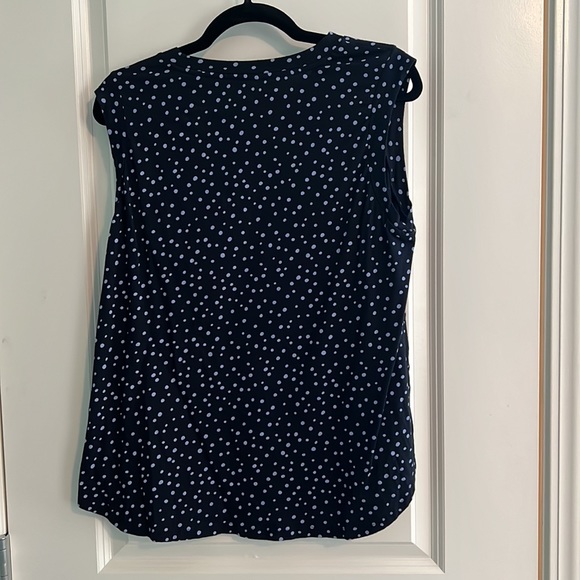 Ann Taylor LOFT Navy Blue Polka Dot/Speckle Tank Size Medium - Picture 2 of 5